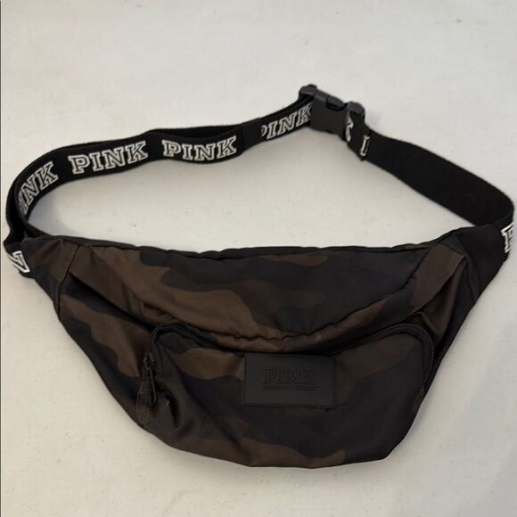 PINK Victoria's Secret Camouflage Waist Bag - Black and Brown - Picture 1 of 3